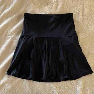 Lands' End High Waisted Black Swim Skirt
